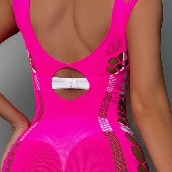 Hot Pink  Cut-out Cover-up/Top/Intimate, New - Picture 3 of 8